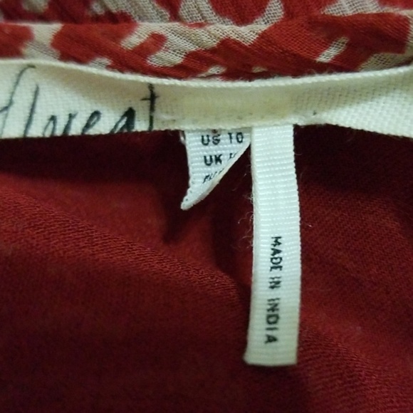 Anthropologie Floreat Red Chiffon Dress 10 - Picture 6 of 7